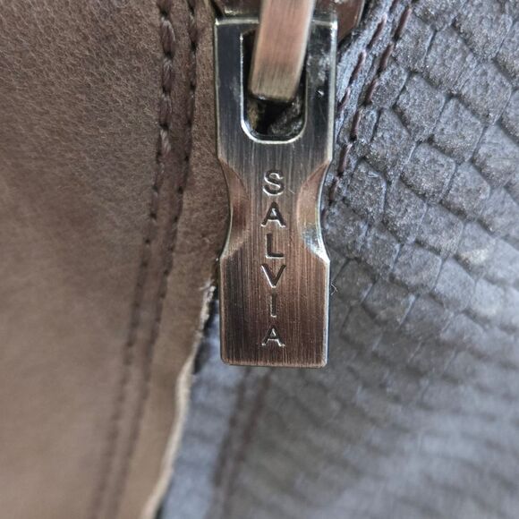 🐢 Salvia Glynda Gray/Taupe Snake Size 40 Euro 9-9.5 US. Like New! - Picture 12 of 16